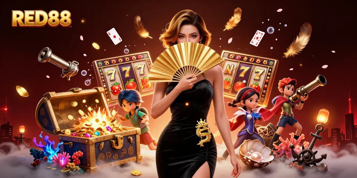 Experience the excitement of RED88 with captivating winning opportunities amidst a vibrant casino scene.