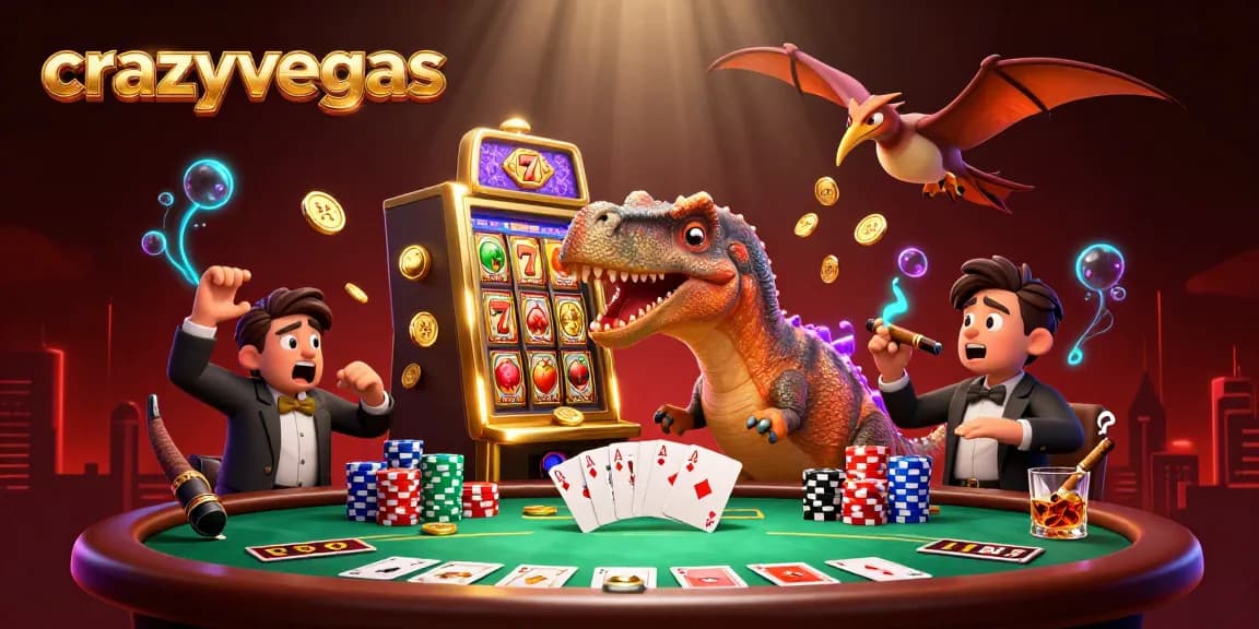 Catch your wins at crazyvegas in this dynamic casino scene with thrilling slot action!