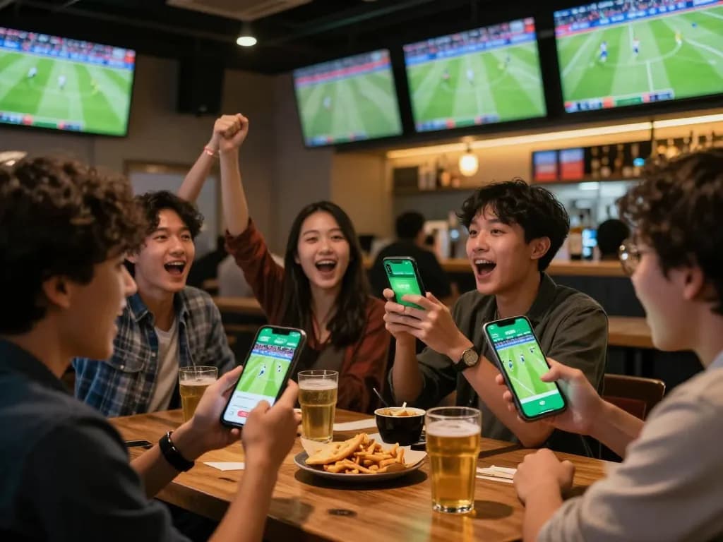 Fans engaging in live betting on luongsontv60 during a thrilling football match.