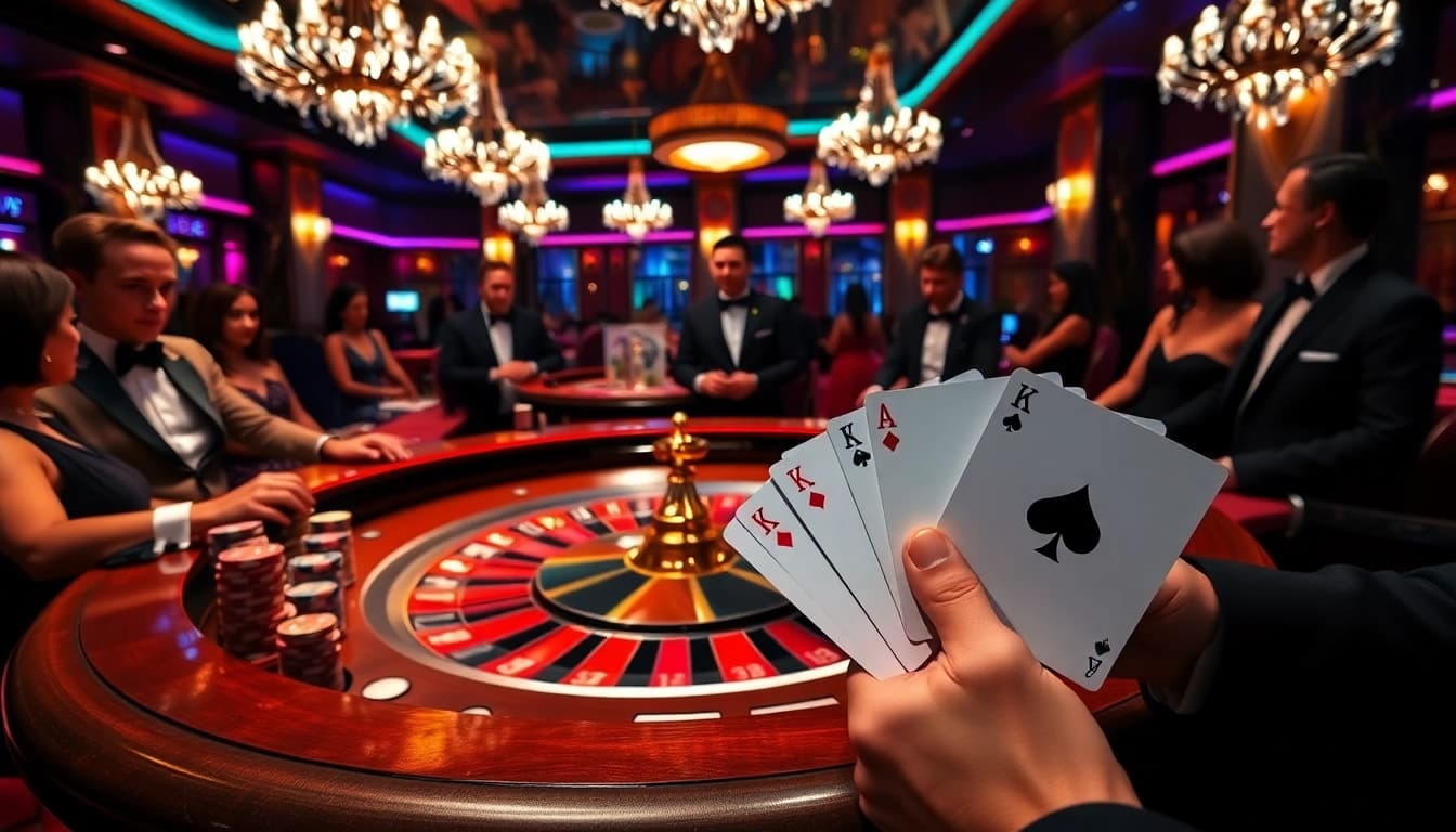 Experience the thrilling atmosphere of kk55.group casino gaming with luxurious tables and professional players.