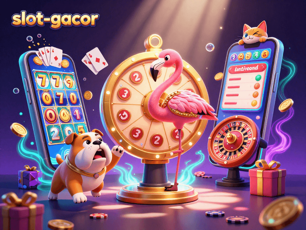 Spin to win on slot-gacor with a vibrant scene featuring exciting gameplay elements and prizes.