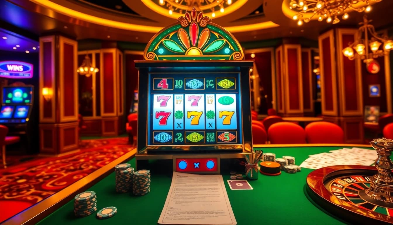 Maximize your winning potential with ktpjitu login at a vibrant casino scene featuring slot games and poker.
