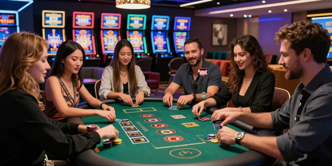 Players enjoying live dealer games at online casinos that accept credit card in an engaging casino atmosphere.