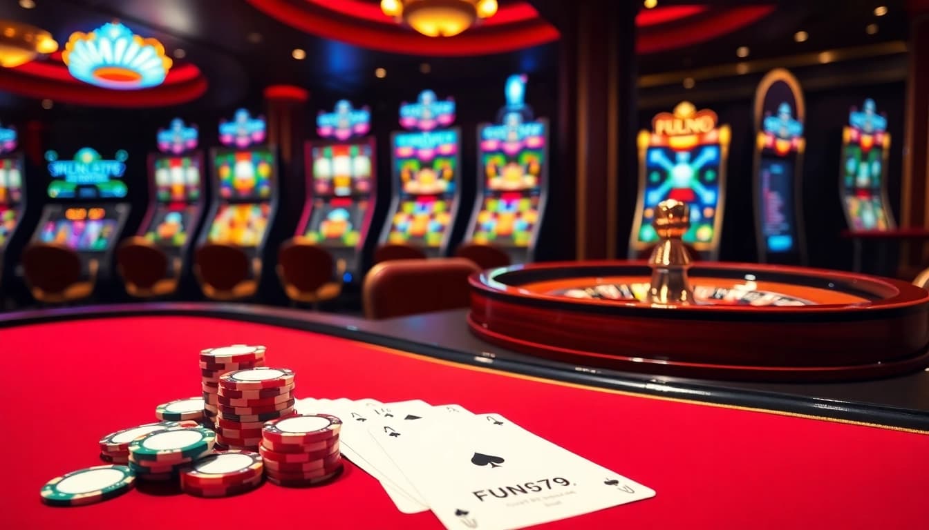 Experience thrilling poker action at FUN79 with vibrant casino atmosphere and exciting gaming.