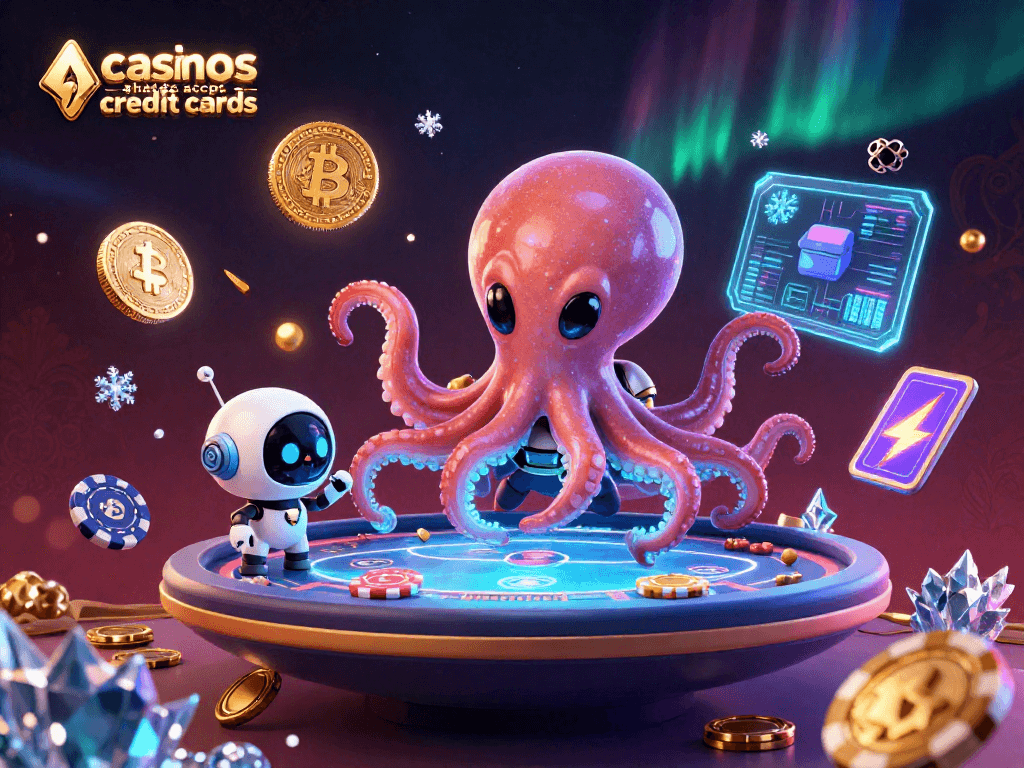 Play at exciting casinos that accept credit cards with alien octopus dealer and crypto coins