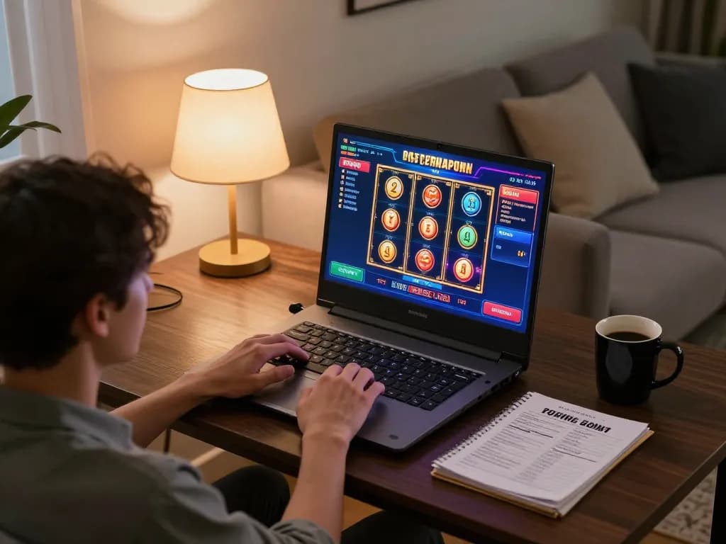 Player engaging in tg88 đăng nhập for online gaming experience with vibrant slots interface.