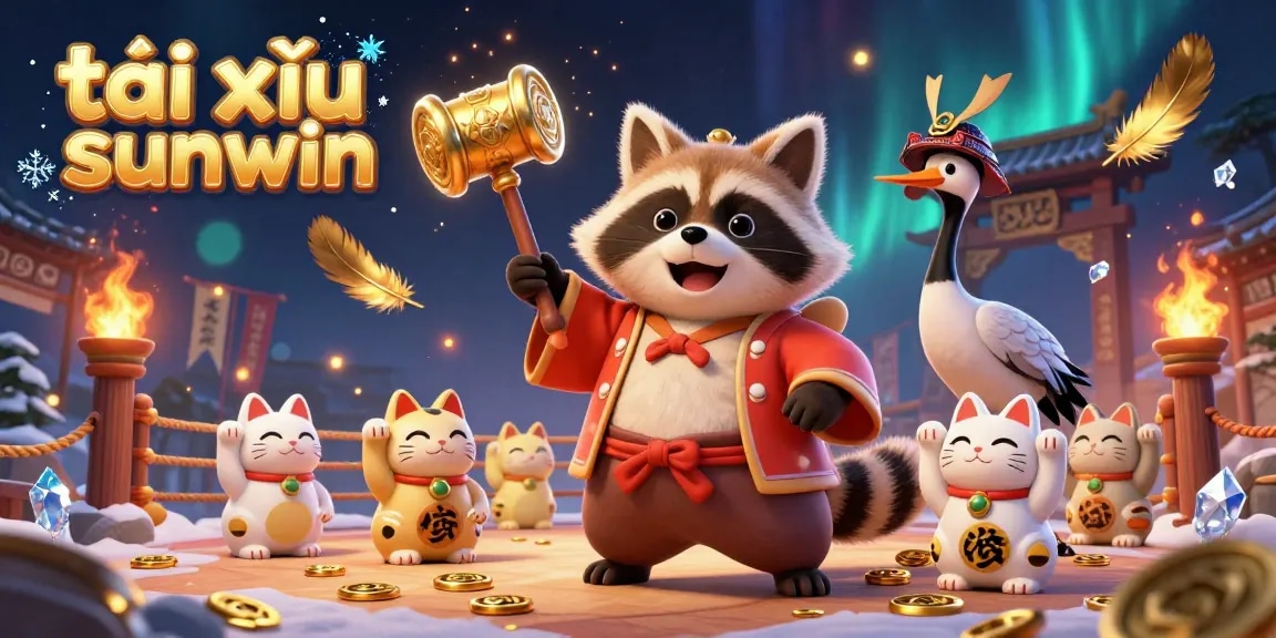 Experience the thrill of tài xỉu sunwin with your favorite characters in a vibrant festival scene full of luck.