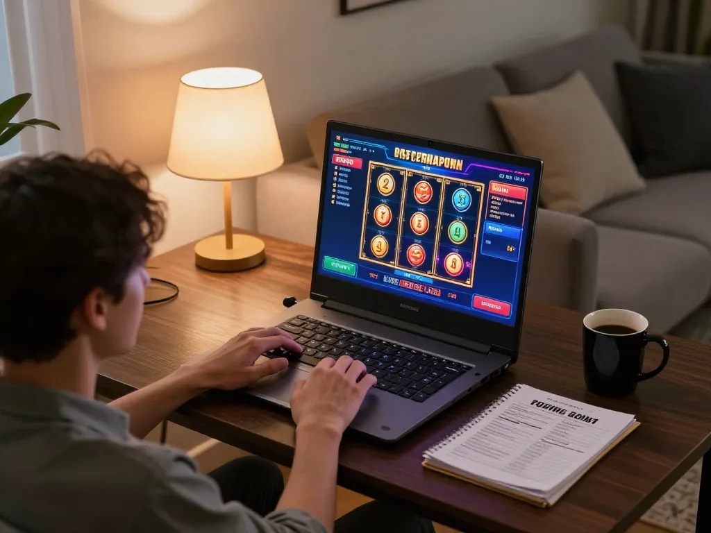 Player engaging in tg88 đăng nhập for online gaming experience with vibrant slots interface.