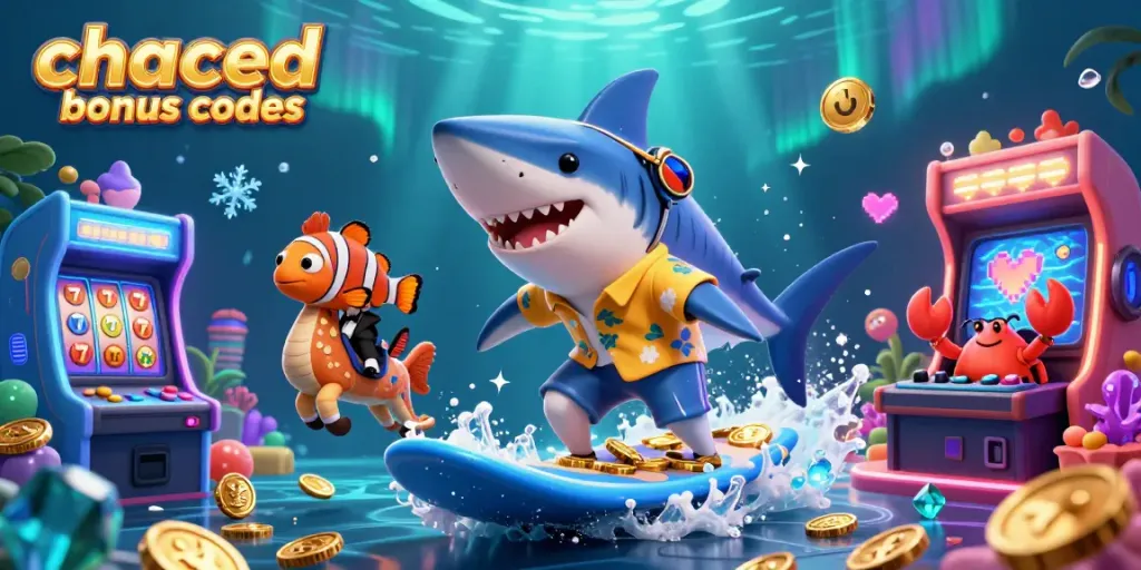 Engage with chanced casino bonus codes while exploring a vibrant underwater casino scene.