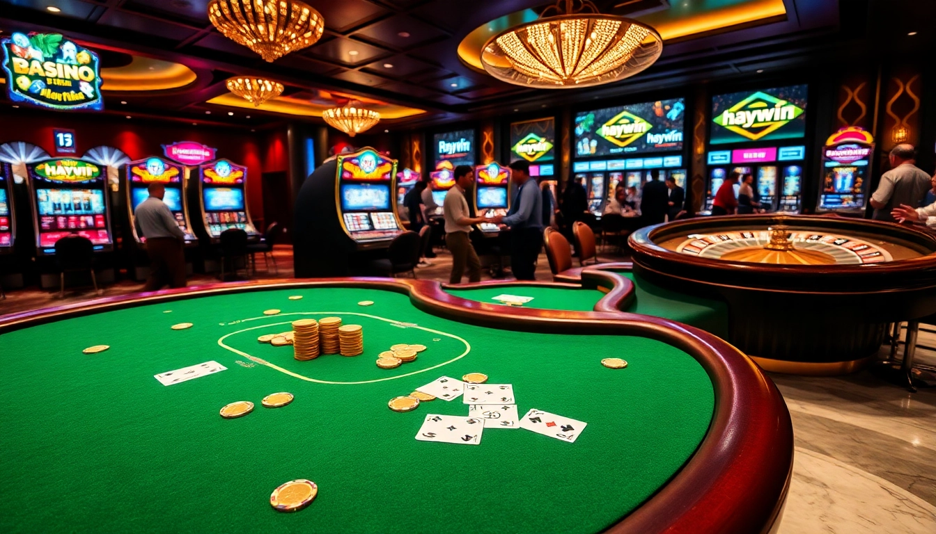 Experience the thrill of casino gaming with haywin's luxurious tables and vibrant atmosphere.