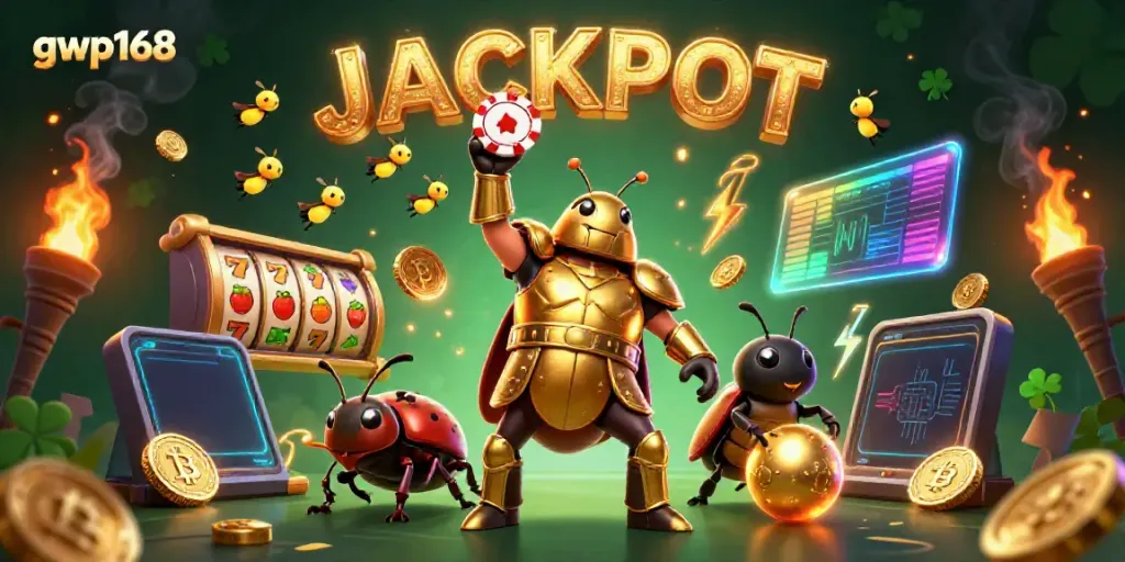 Menangkan permainan dengan simbol jackpot dan karakter menggembirakan dari gwp168.