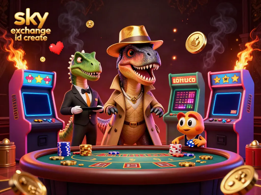 Experience thrilling gameplay as you sky exchange id create at the blackjack table with 3D dinosaur characters.