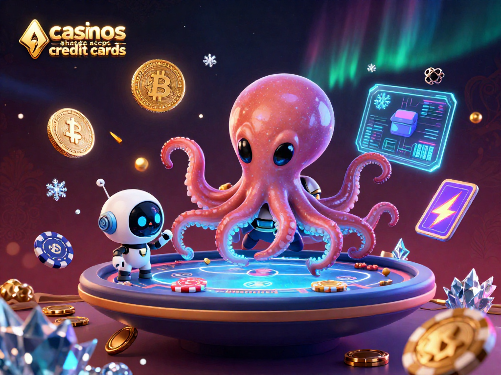 Play at exciting casinos that accept credit cards with alien octopus dealer and crypto coins