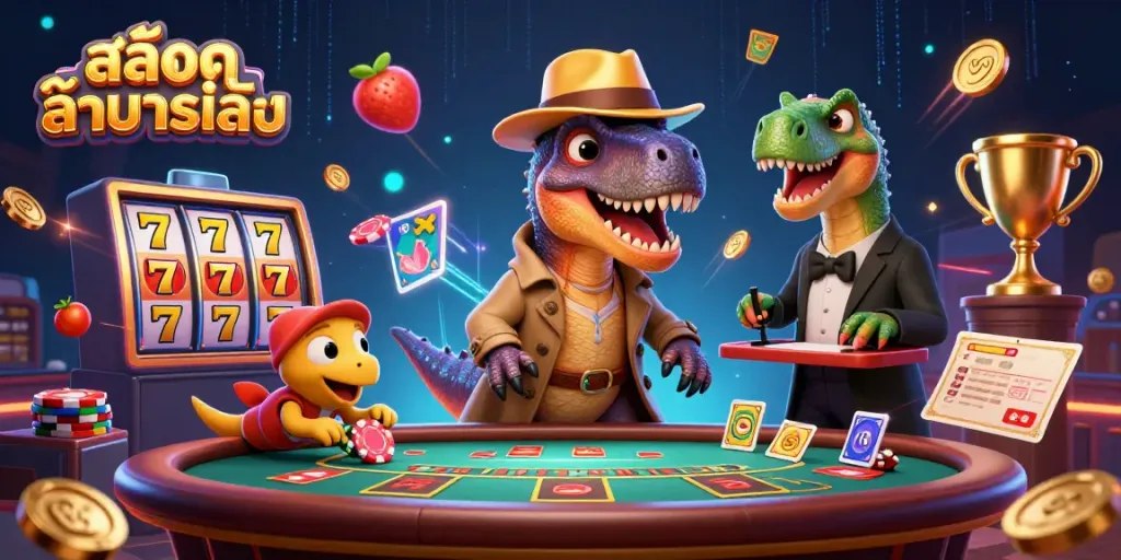 เกมส์สล็อตทดลองเล่นที่สนุกสนานกับการ์ตูนนกไดโนเสาร์ในคาสิโน