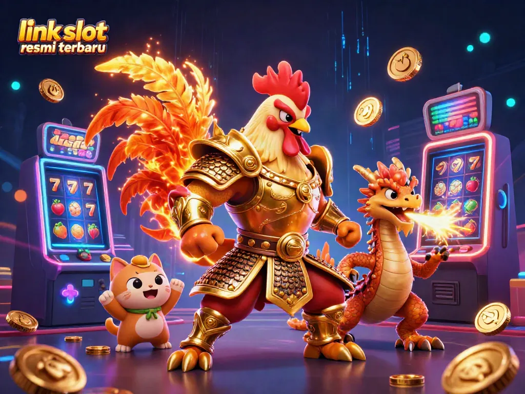 Temukan link slot resmi terbaru dengan karakter berani dan mesin slot menakjubkan di ilustrasi ini.