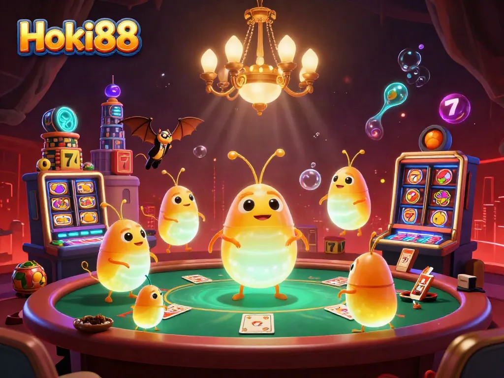 Hoki88 menghadirkan keseruan bermain slot dengan lampu bioluminescent yang menyala di kasino.