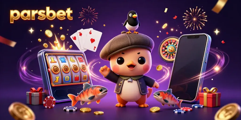 parsbet ile eğlenceli casino atmosferini yansıtan 3D nesne ve karakterler
