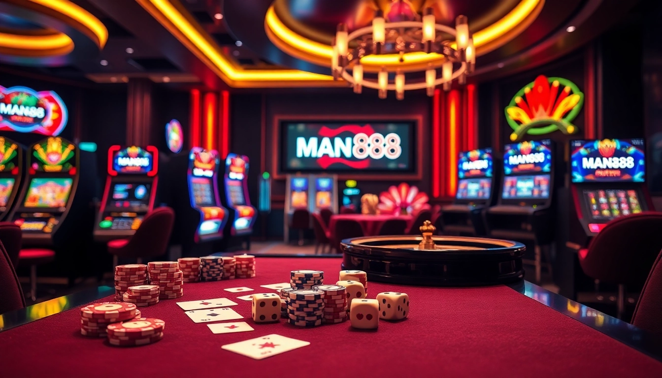 Experience the thrill of gambling with nhà cái Man88 at a vibrant casino table.