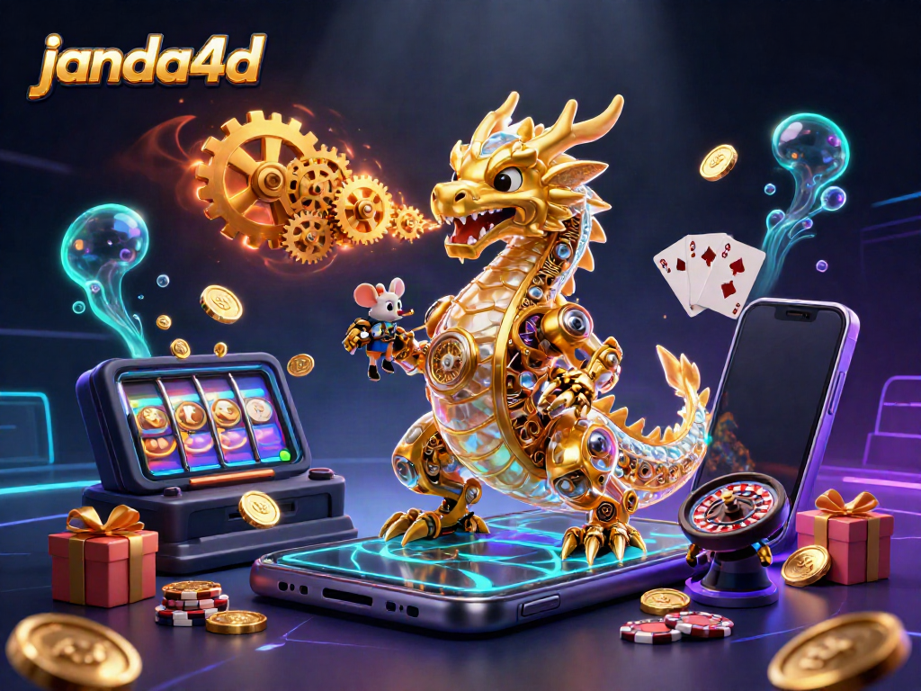 JANDA4D menghadirkan pengalaman bermain slot yang menarik dengan naga emas 3D dan elemen menarik.