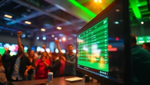Experience online Betting excitement depicted through a vibrant betting scene.
