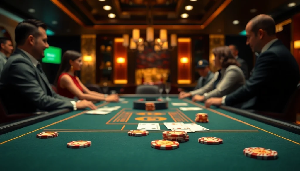 에볼루션 바카라의 실시간 게임 테이블에서 플레이하고 있는 고급스러운 카드와 칩.