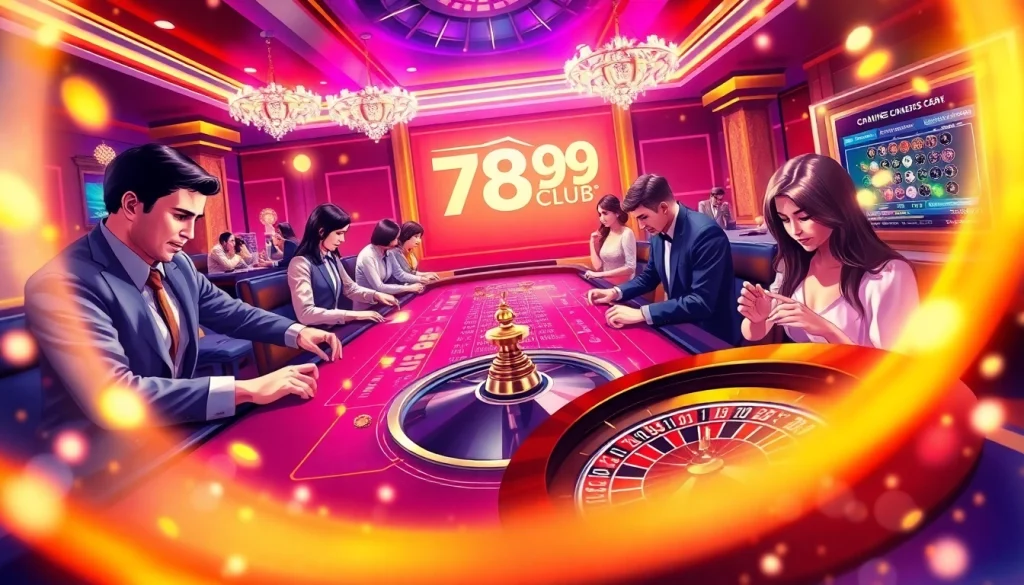 Players engaging in exciting games at 789CLUB casino with dynamic visual elements.