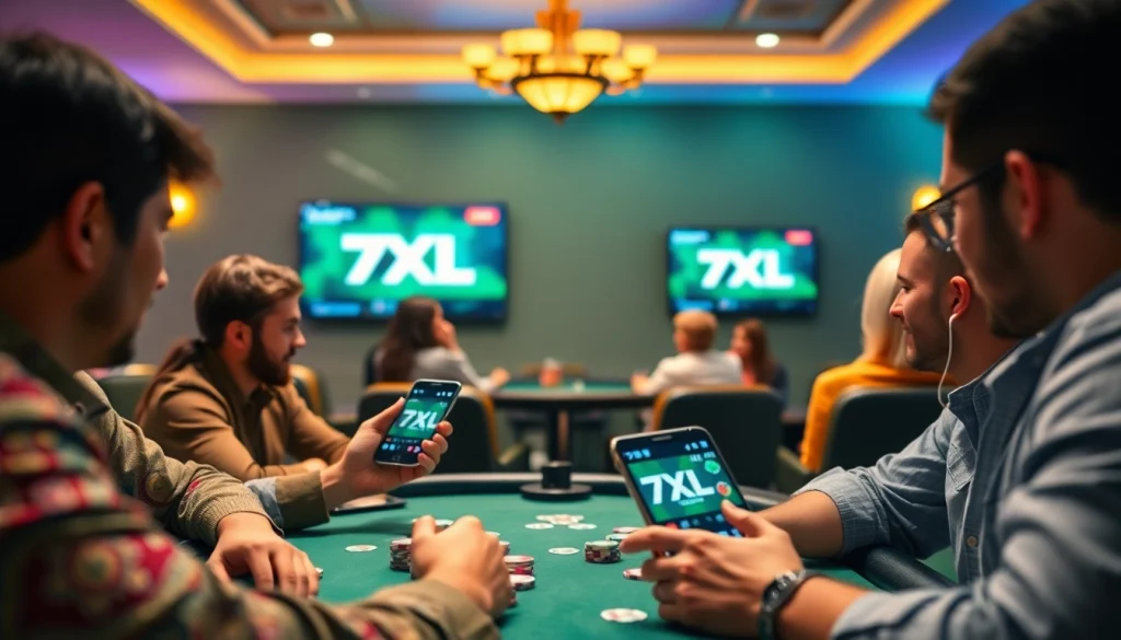 החוויה עם 7xl להורדה בסצנת פוקר אונליין תוססת, המציגה שחקנים וממשקים דיגיטליים.