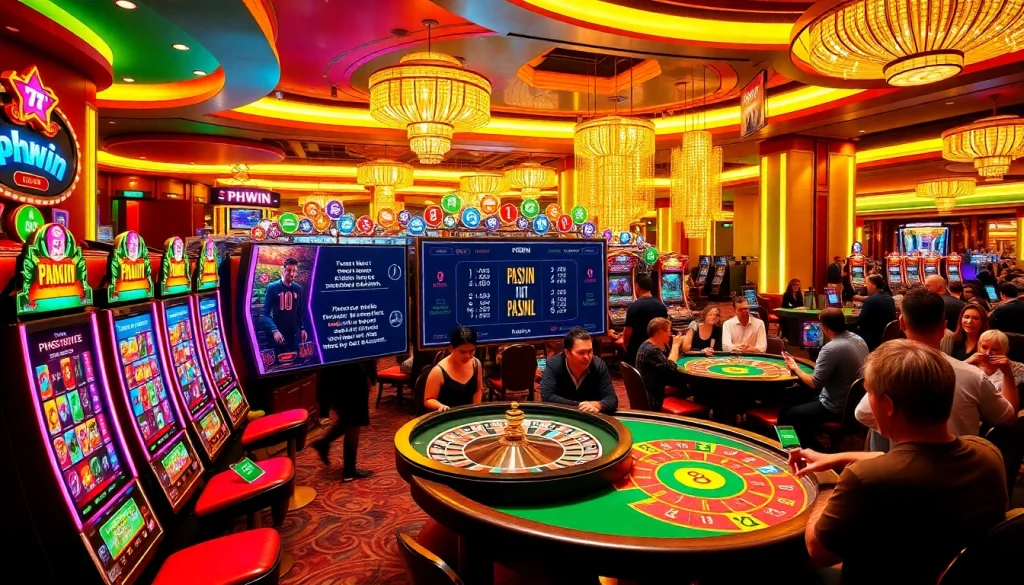 phwin players enjoy the thrill of winning at vibrant casino tables and slot machines.