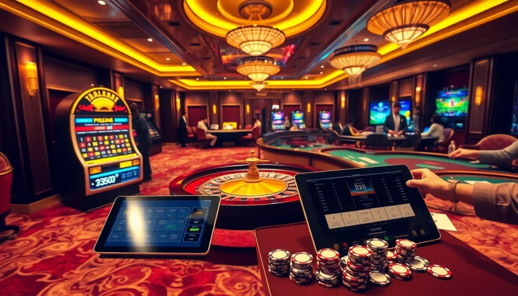 Experience exciting gaming at https://gg88.video/ with a stylish casino ambiance featuring roulette and slot machines.