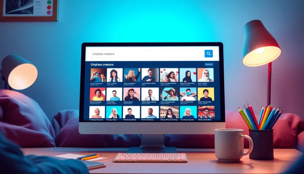 OnlyFans Search interface showcasing diverse creators in a user-friendly layout.