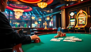 Experience the thrill of casino gaming at home jl55 with elegant tables and vibrant slot machines.