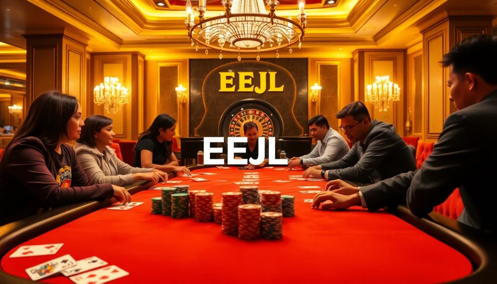 Experience the thrill of high-stakes poker at EEJL's luxurious casino.