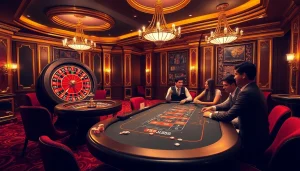 The thrilling ambiance of https://www.jl55.app/ with a roulette wheel and poker action.