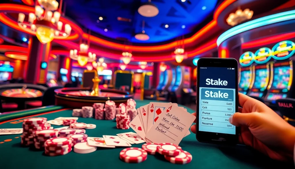 שחקנים המשתתפים במשחקי הימורים בהימור גבוה בקזינו יוקרתי עם אלמנטים נושאיים של Stake סוכן.