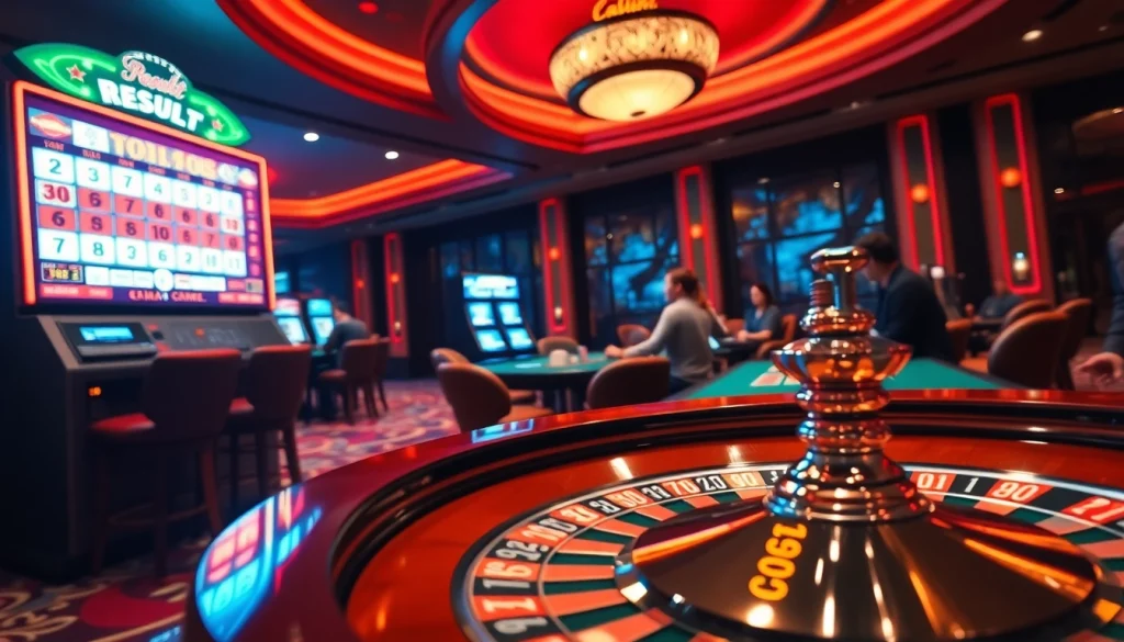 Engaging casino scene showcasing the thrill of gambling with dynamic tables and the latest result china updates.